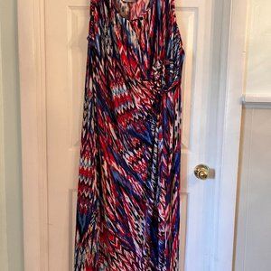 Avenue Maxi Dress  - Red, White & Blue Abstract Pattern